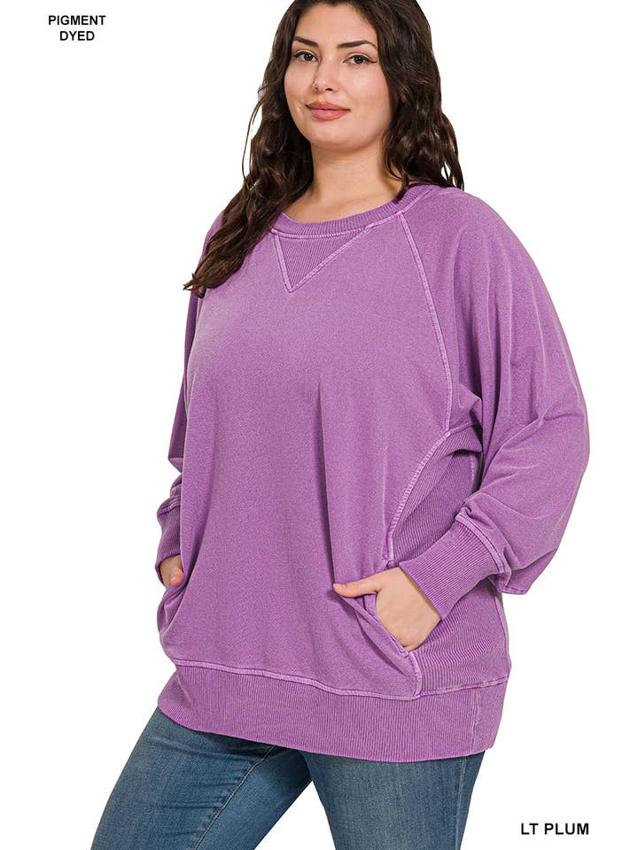 Vanilla Monkey - Wholesale Sweatshirt - Women's - Plus Pigment Dyed French Terry Pullover20
