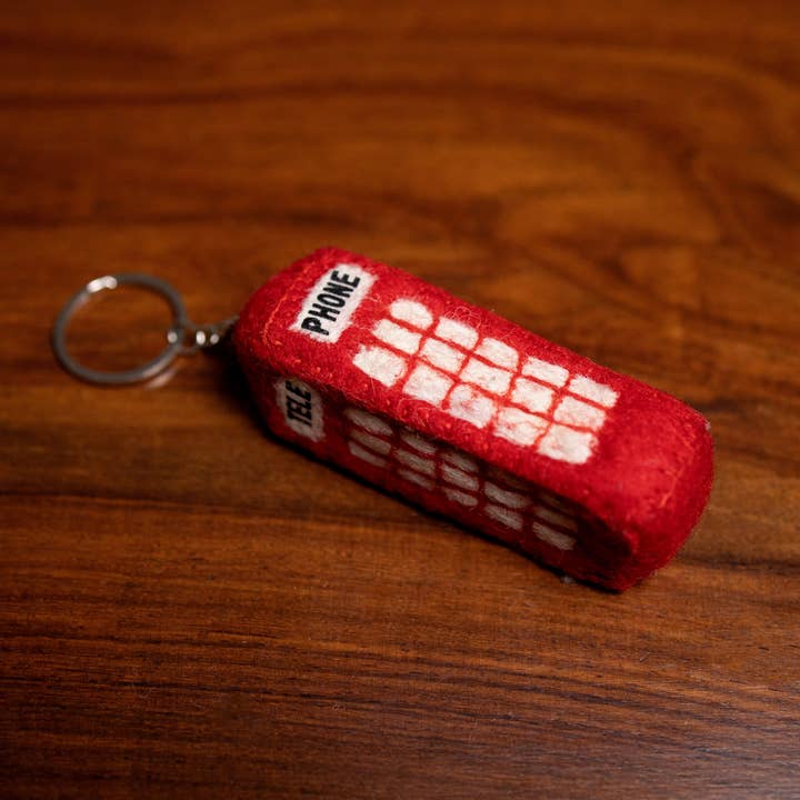 Everest Pet Supply & Gifts - Wholesale Keychain - Unisex - Felted Keychain, Telephone booth, Handmade, 100% Wool