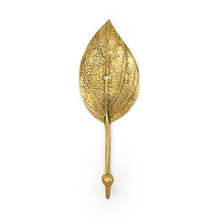 Wholesale Brass Hook Forest Leaf for your store - Faire