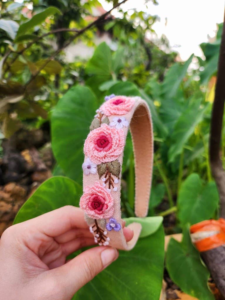 Quince Fables - Wholesale Haarband - Dames - 3D Geborduurde Bloemen Haarband, Brianna Collectie ✅0