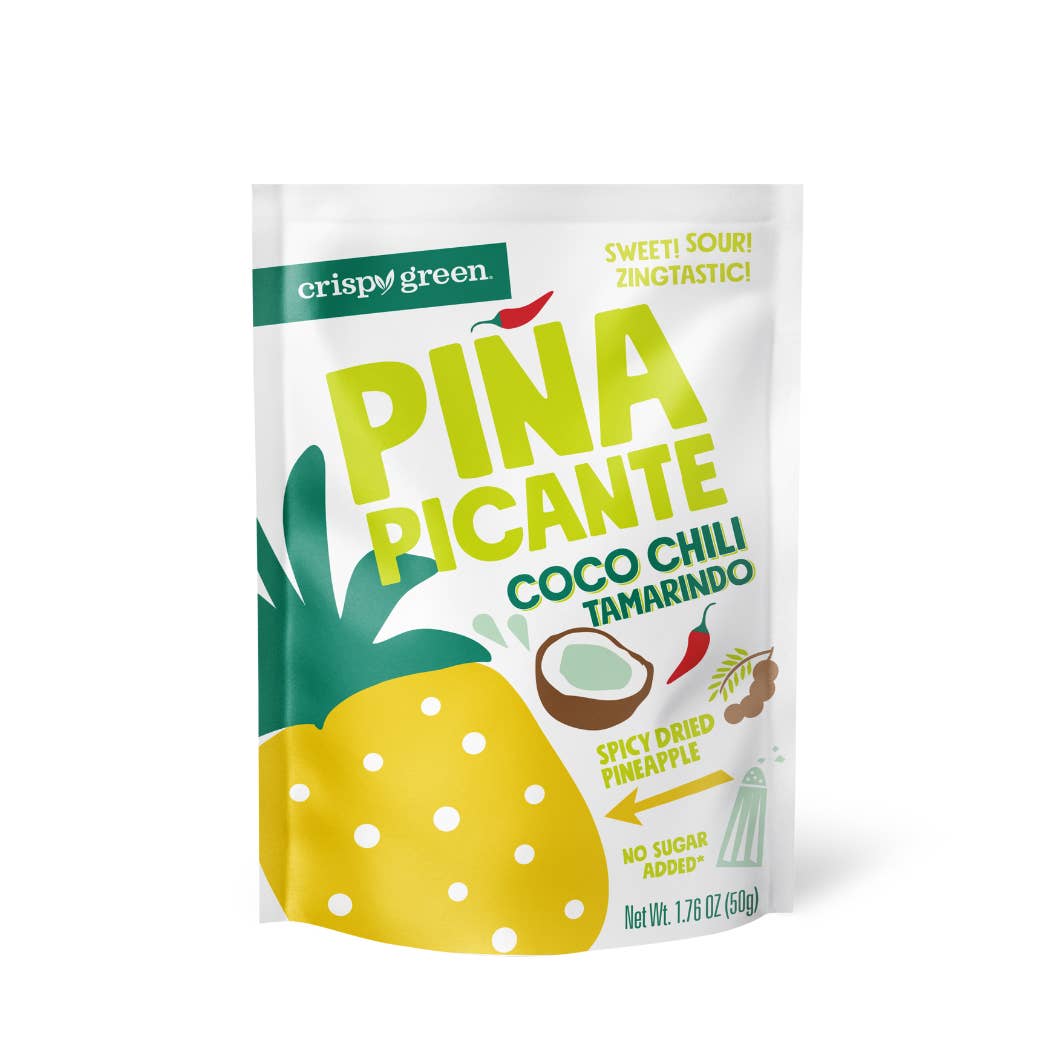 Crispy Green - Wholesale Dried/Dehydrated Fruit - Spicy Air Dried Pineapple Coco Tamarind 50g, Piña Picante