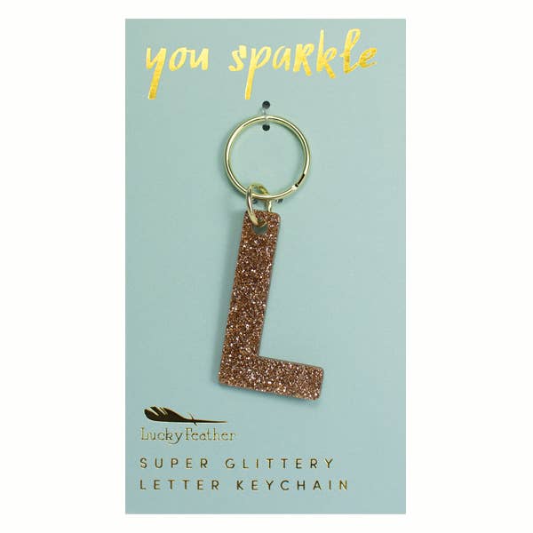 Glitter Keychain - Letter - L for wholesale by Lucky Feather