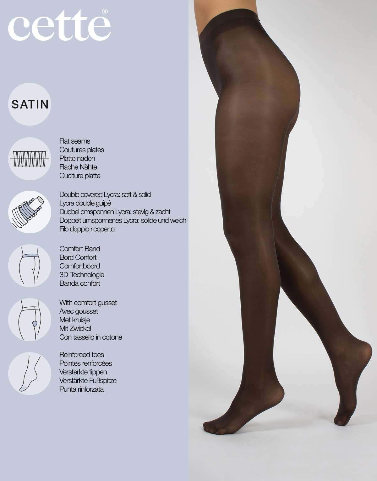 Cette - Vente Collants – femme - Collant semi-opaque, finition satinée, tailles 40DEN jusqu'au 4XL29