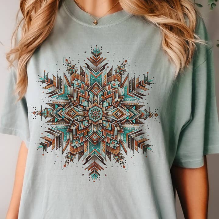 Par.tees by Party On! - Wholesale T-Shirt (Graphic) - Women's - Western Aztec Graphic Tee Southwestern Snowflake Tshirt4