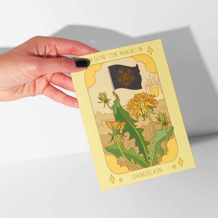 Dandelion Botanical Tarot Greeting Card for wholesale by Sow the Magic