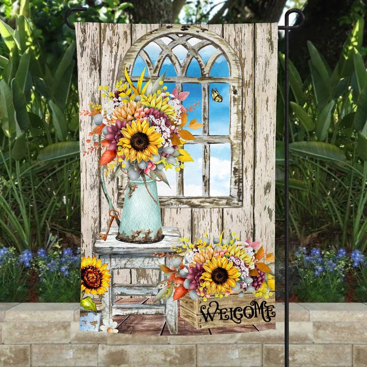 SunFlowers Garden Flag for wholesale by Traci's Fun Creations
