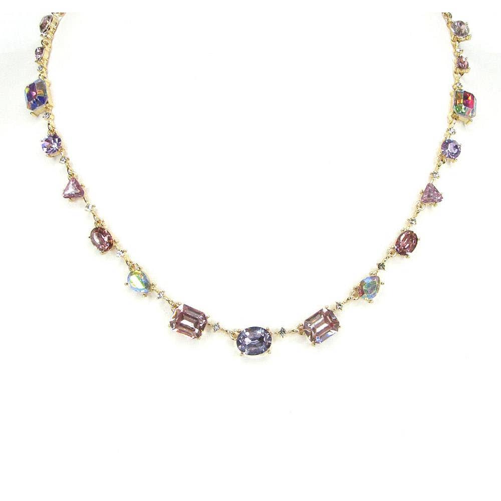 anbfashion – wholesale Pärlband/Pärlhalsband – Kristallfärgad stenpärlad halsband med rhinstenar i olika former4