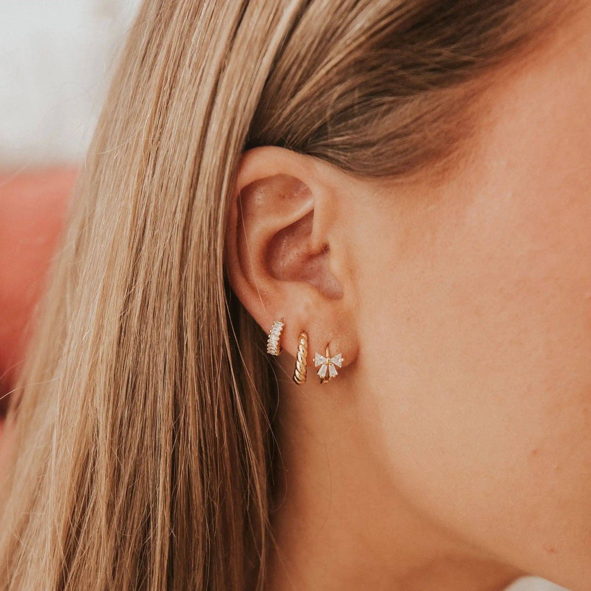 Mauve Jewelry Co. - Wholesale Huggie Earrings - Ivy Diamond Hoops5