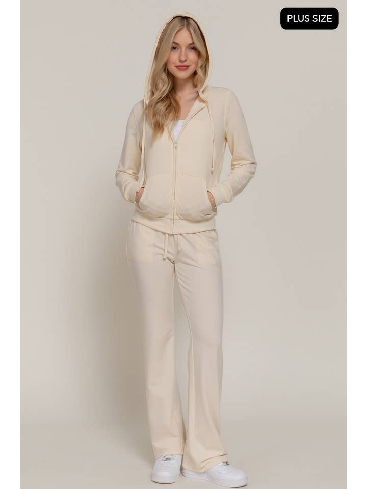 Active Basic | Active USA – Conjuntos Casual - Mulher por atacado – Conjunto de Moletom Plus Size com Jaqueta de Capuz Manga Longa e Calças3