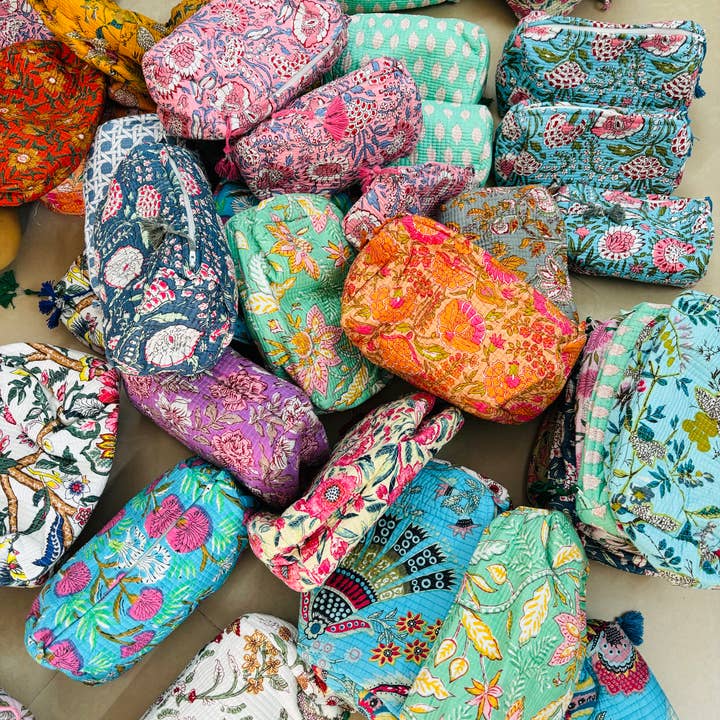 Meghcraft - Venta al por mayor Bolsa para maquillaje - Bolsas de cosméticos acolchadas de algodón, bolsa de regalo, bolsa de tocador, 3 unidades9