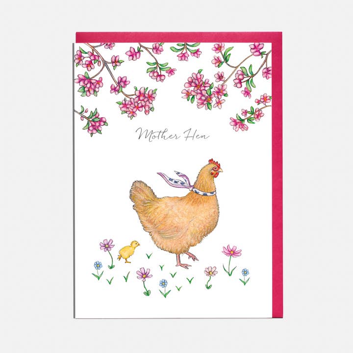Lottie Murphy - Wholesale Mother’s Day card - Chicken & Chick Mother's Day Card - 'Mother Hen'0
