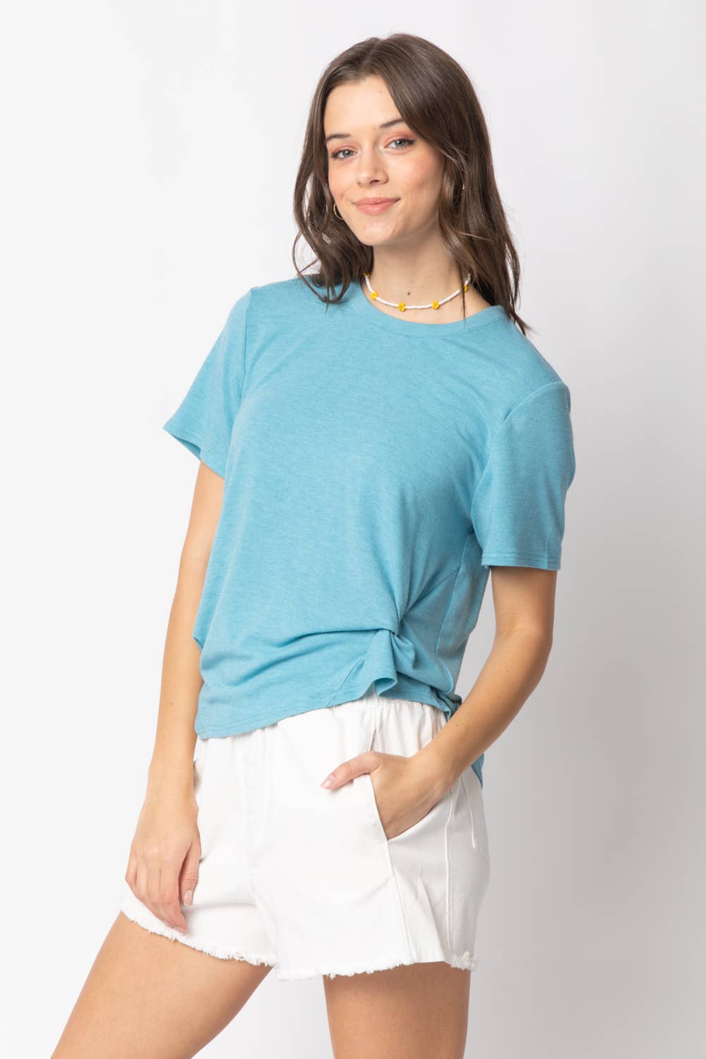VERY J - Wholesale Knit Top - Women's - NT10973-Twisted Hem Knit Top23