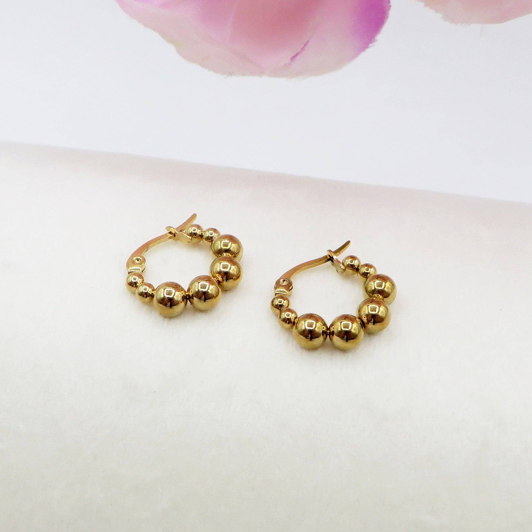 Daemon srls - Wholesale Hoop Earrings - JOSIE hoops - ACCIAIO INOSSIDABILE -  Orecchini a cerchio con pallini3