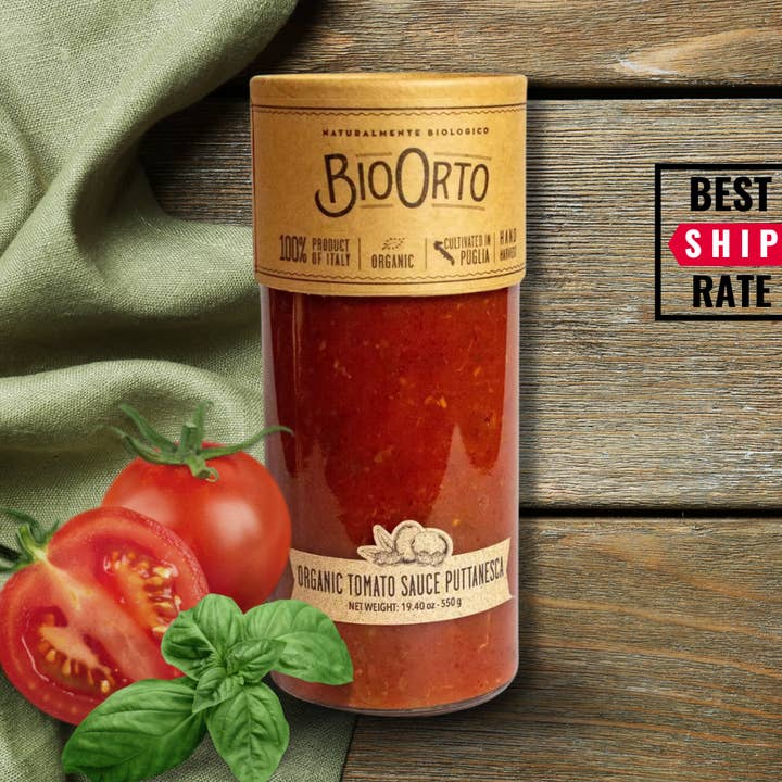 Sauce Puttanesca Bio Orto Bio 550 g (19,4 oz) pour la vente par Casacella Foods