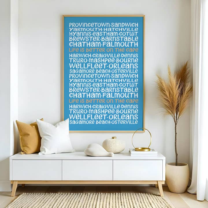 Cape Cod Typography Art Print - Life is Better on the Cape for wholesale by Atelier Vero Wholesale