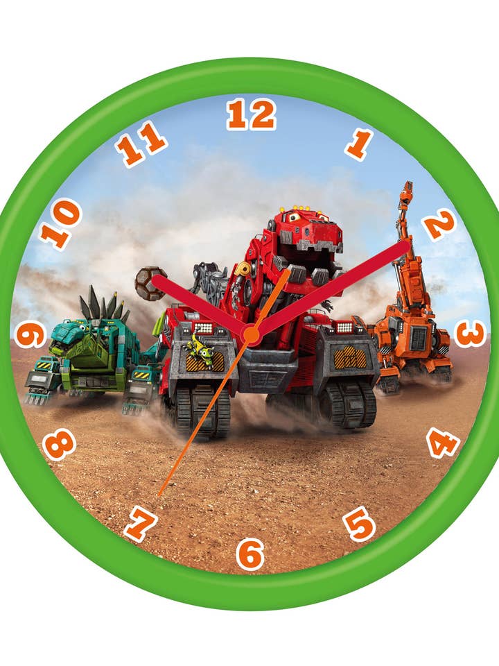 DINOTRUX WALL CLOCK 24 CM IN GIFT BOX 26X4X for wholesale by Joy Toy