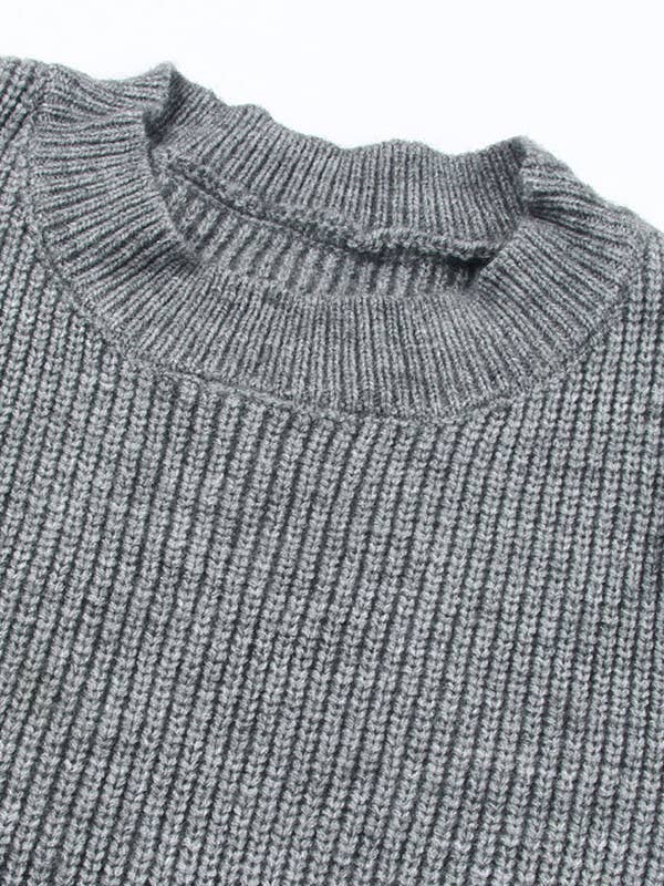 HIDDENBRAND - Wholesale Dress - Women's - Round-Necked Panelled Long-Sleeved Knitted Dress13