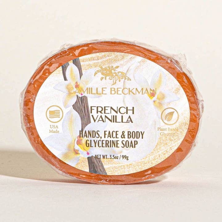 French Vanilla Glycerine Soap for hands, face & body for wholesale by Camille Beckman