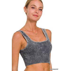 Ribbed Halter Neck Seamless Bralette With Built-In Bra (Multiple Colors)