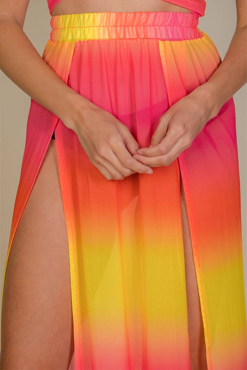 CAPELLA APPAREL - Wholesale Skirt - Women's - High Split Mesh Sheer Maxi Skirt15