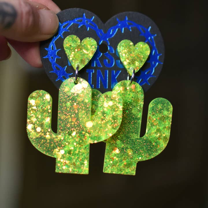 Överi Bling Kaktus boucles d'oreilles pour la vente par Vorssa Ink