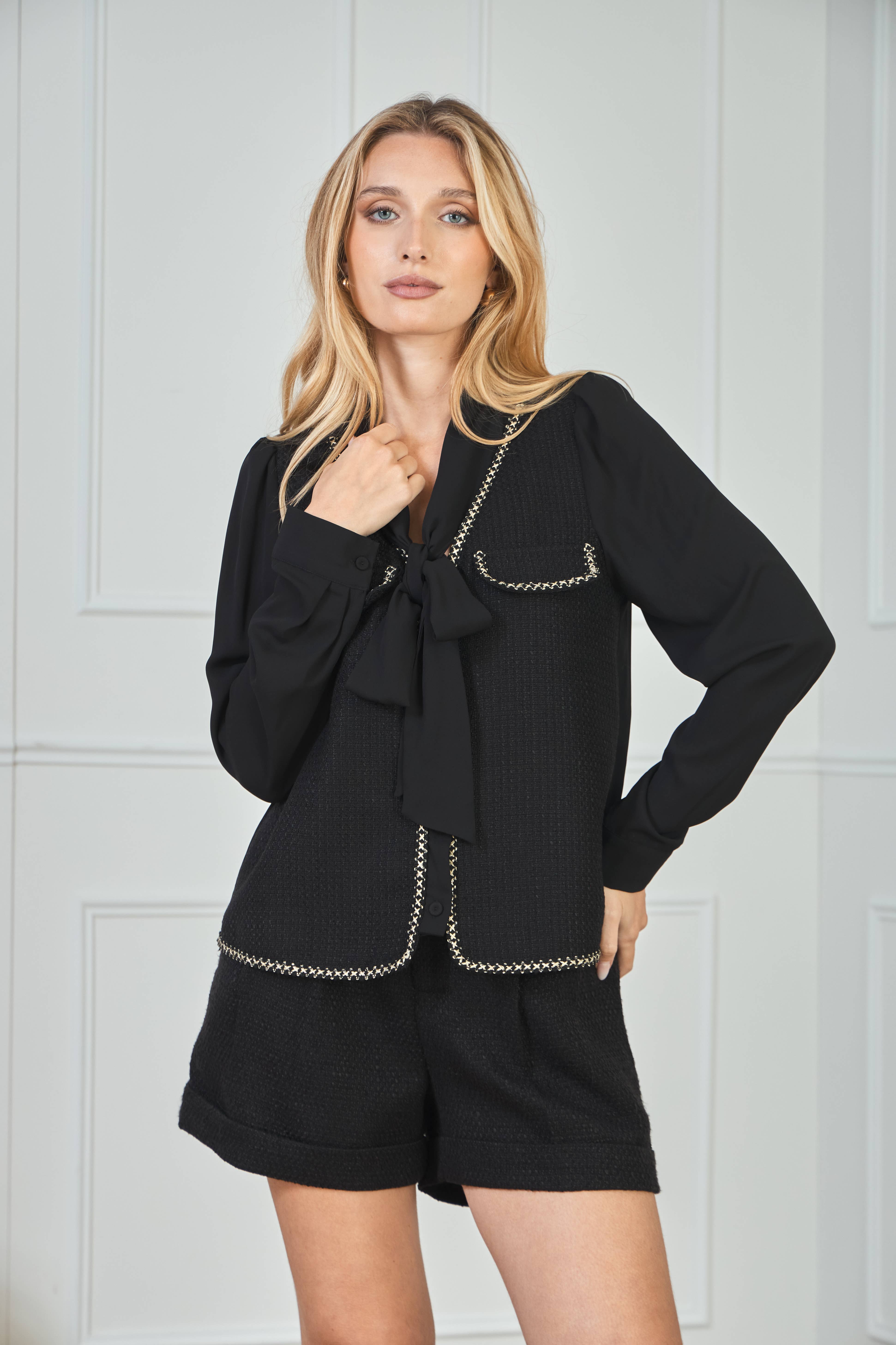 LULUMARY - Venta al por mayor Camisa con botones - Mujer - Camisa de tweed CH38212