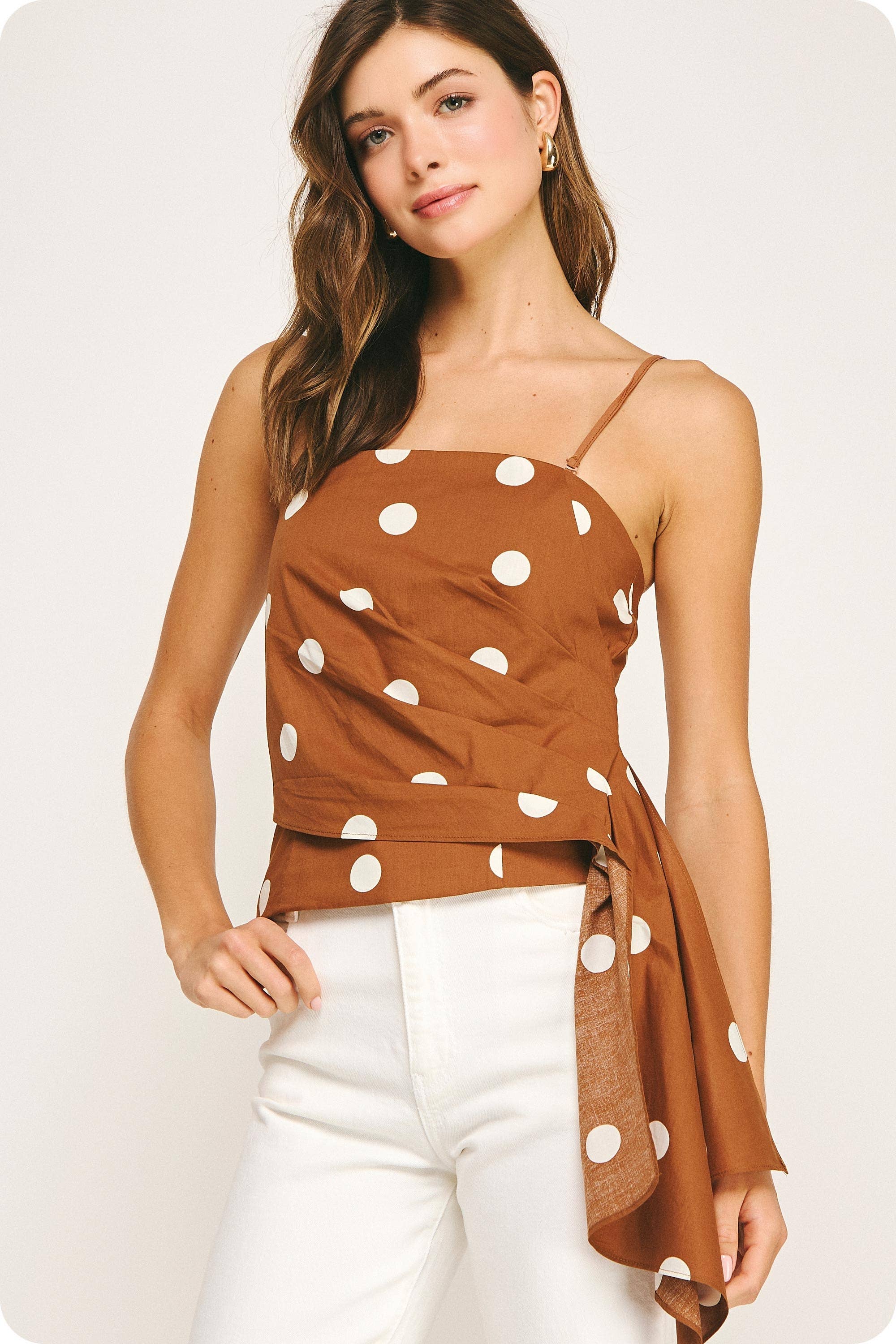 Strut & Bolt - Wholesale Blouse - Women's - Draped Pleat Detail Polka Corset Tube Top15