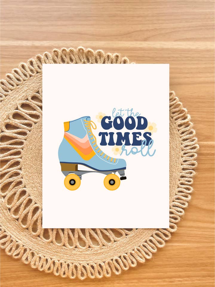 Let the Good Times Roll Art Print Positive Retro Wall Decor for wholesale by Koll Designs