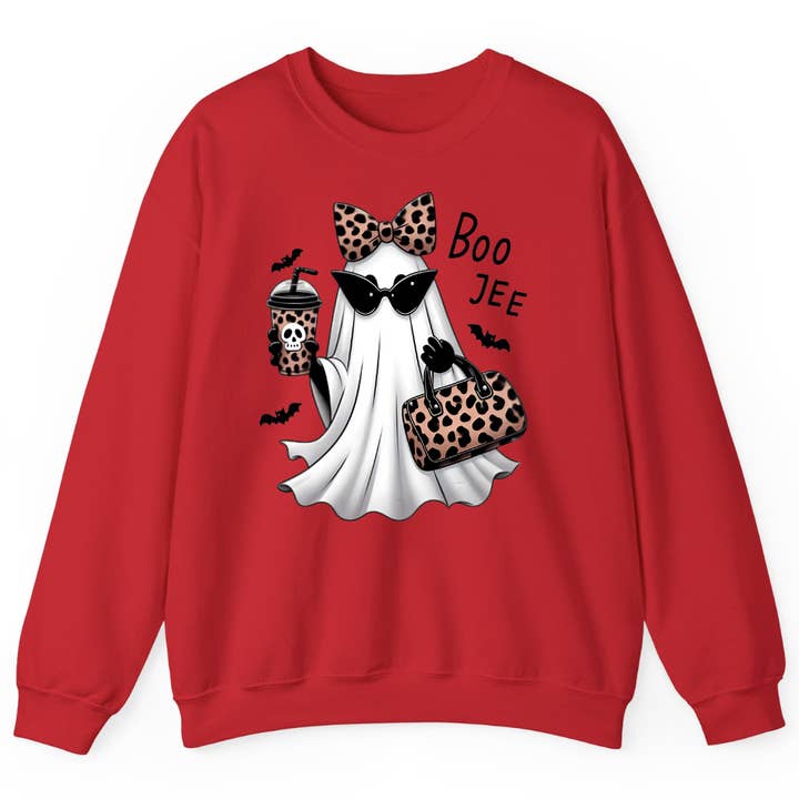 TheWorldOfMYes - Wholesale Graphic Sweatshirt - Women's - Boo Jee Halloween Sweatshirt – Funny Ghost Fall Outfit4