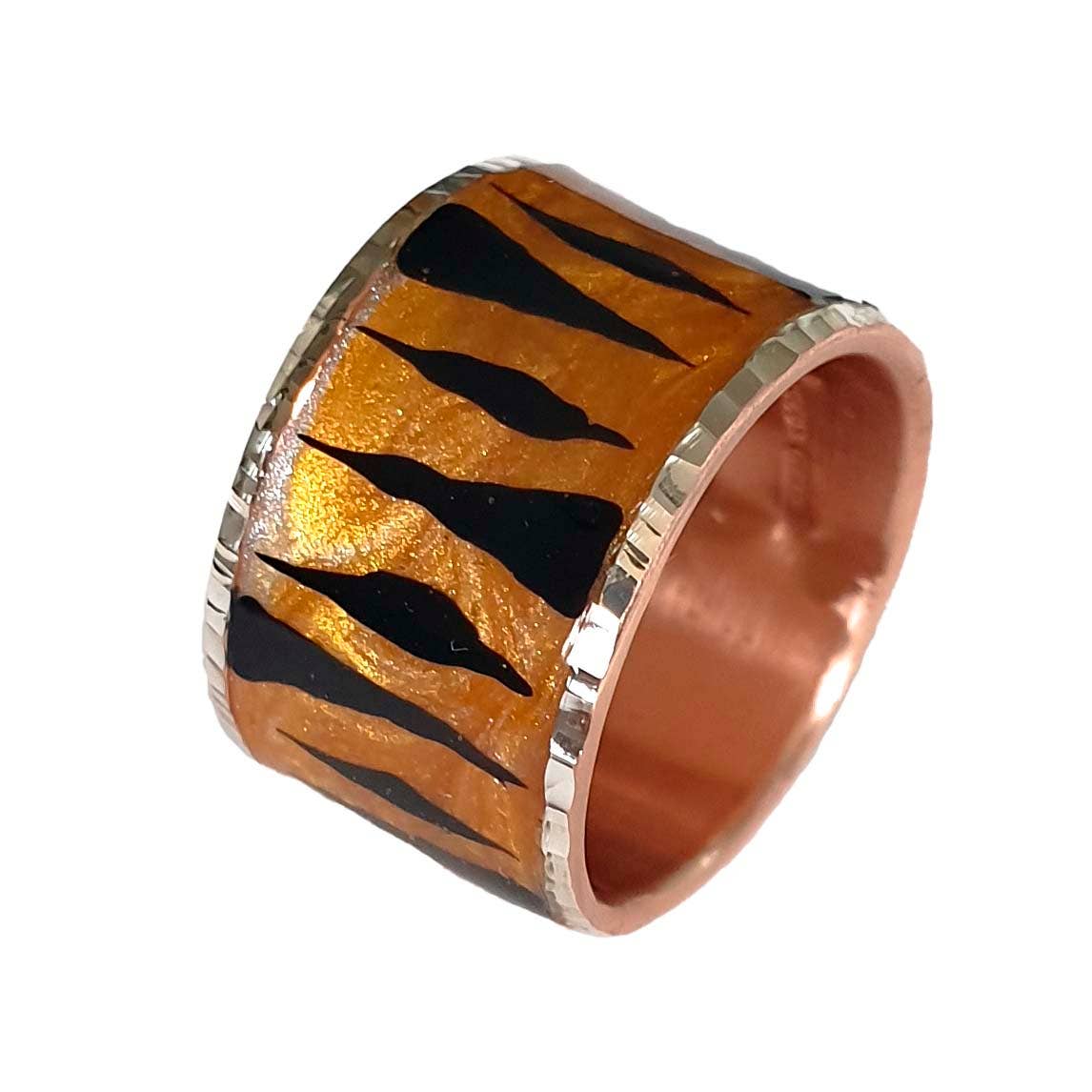 Cavas  gioielli - Vendita all'ingrosso Anello midi/a fascia - Anello in argento 925 smaltato  tigre1