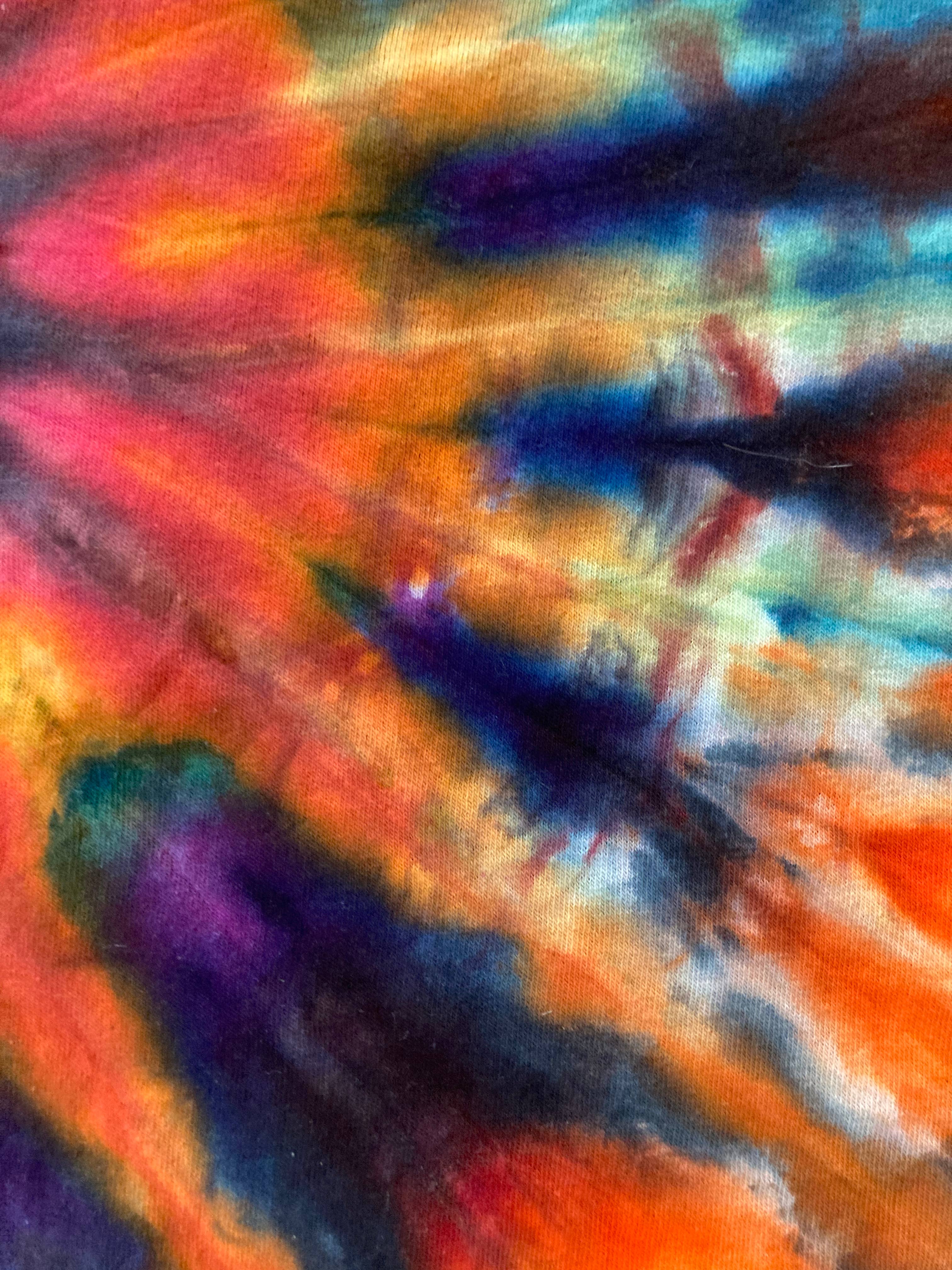 Sunshine Tie Dye - Vendita all'ingrosso Maglietta - Donna - Maglietta tie-dye unica con motivo a raggiera arcobaleno2