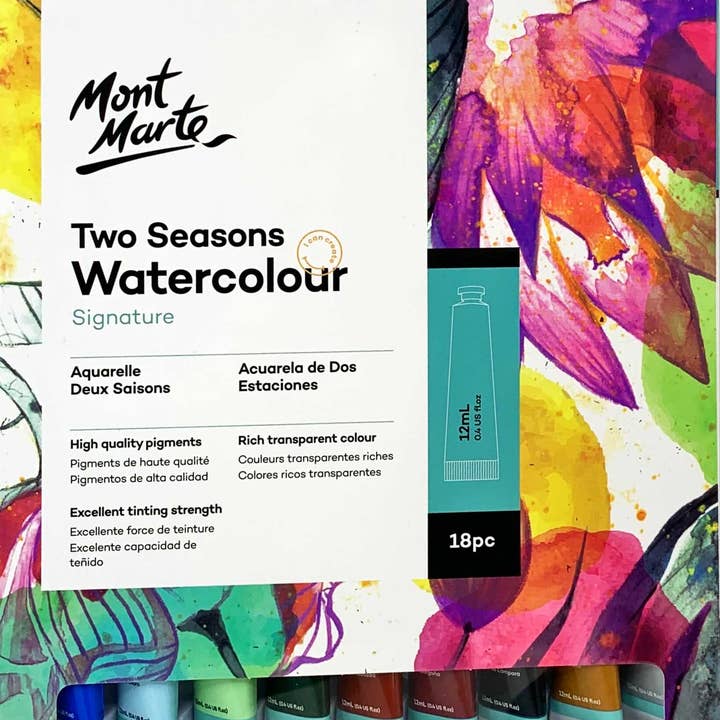 Deux saisons Aquarelle Signature 18 pièces x 12 ml (0,4 oz) pour la vente par Mont Marte Usa, Inc.