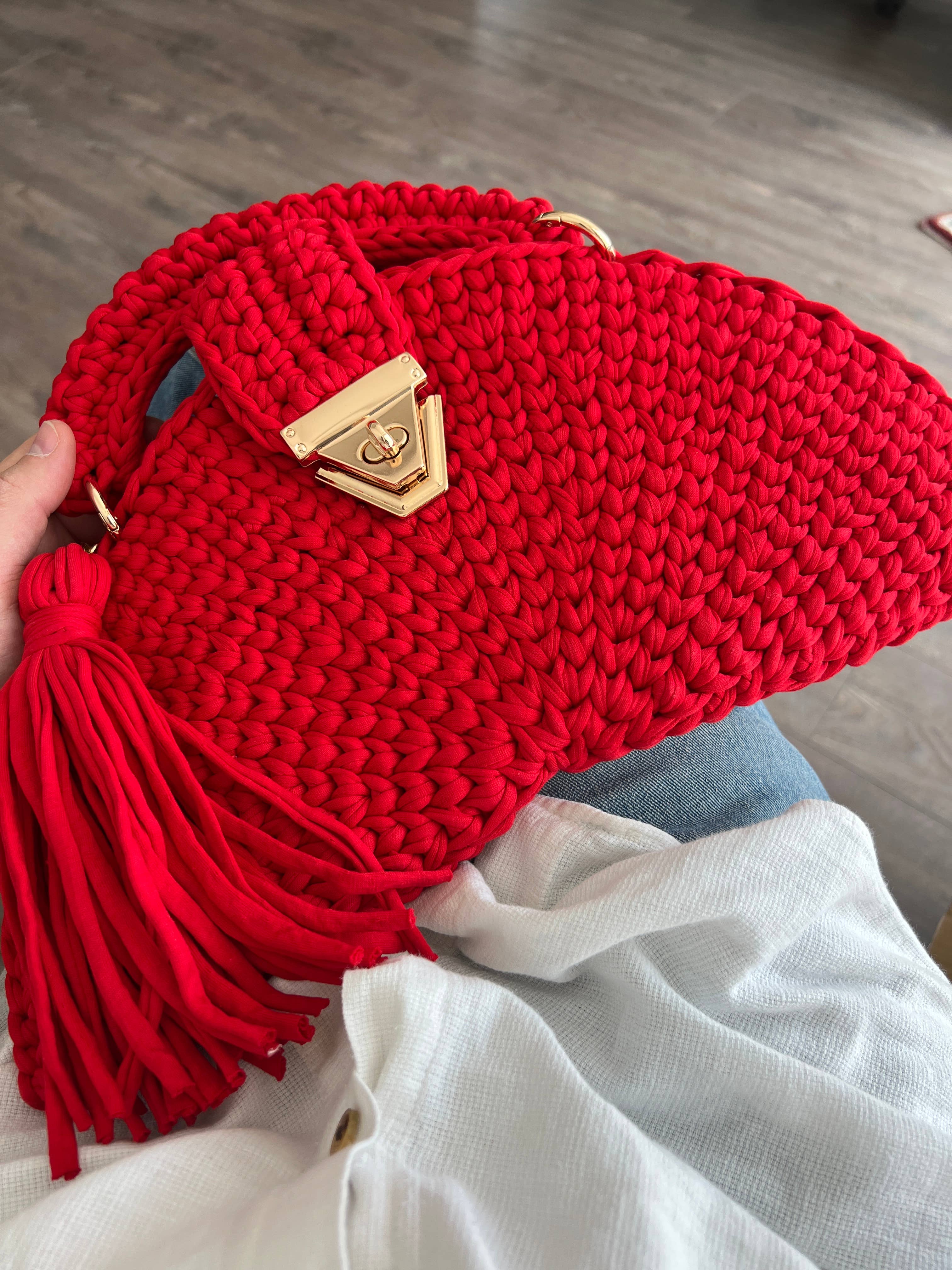 CHQEL - Wholesale Top Handle Bag - Women's - CHQEL Round Clutch Bag for Women, Handmade Crochet Purse  5