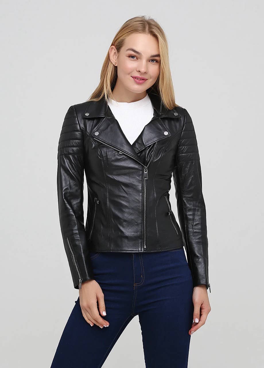 LeatherFactoryON - Wholesale Leather Jacket - Women's - Women's Motorcycle Biker Jacket - Genuine Lambskin Leather0