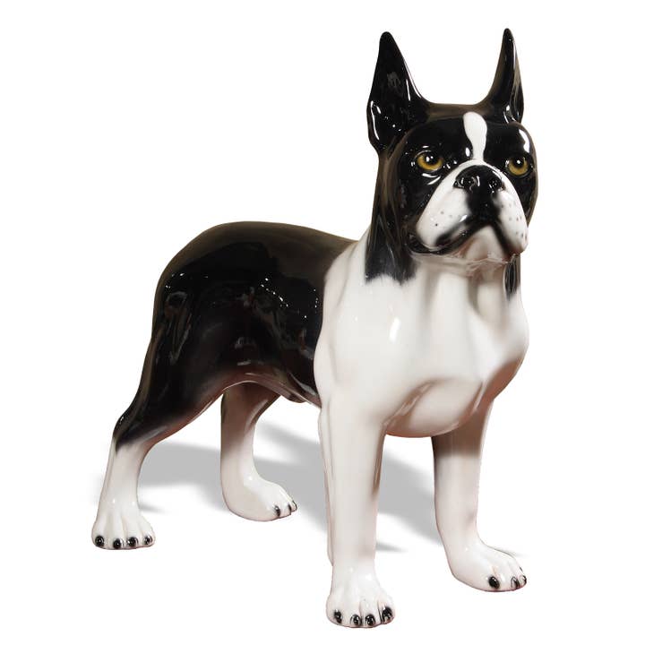 Chien Boston Terrier noir 17"H pour la vente par Intrada Italy
