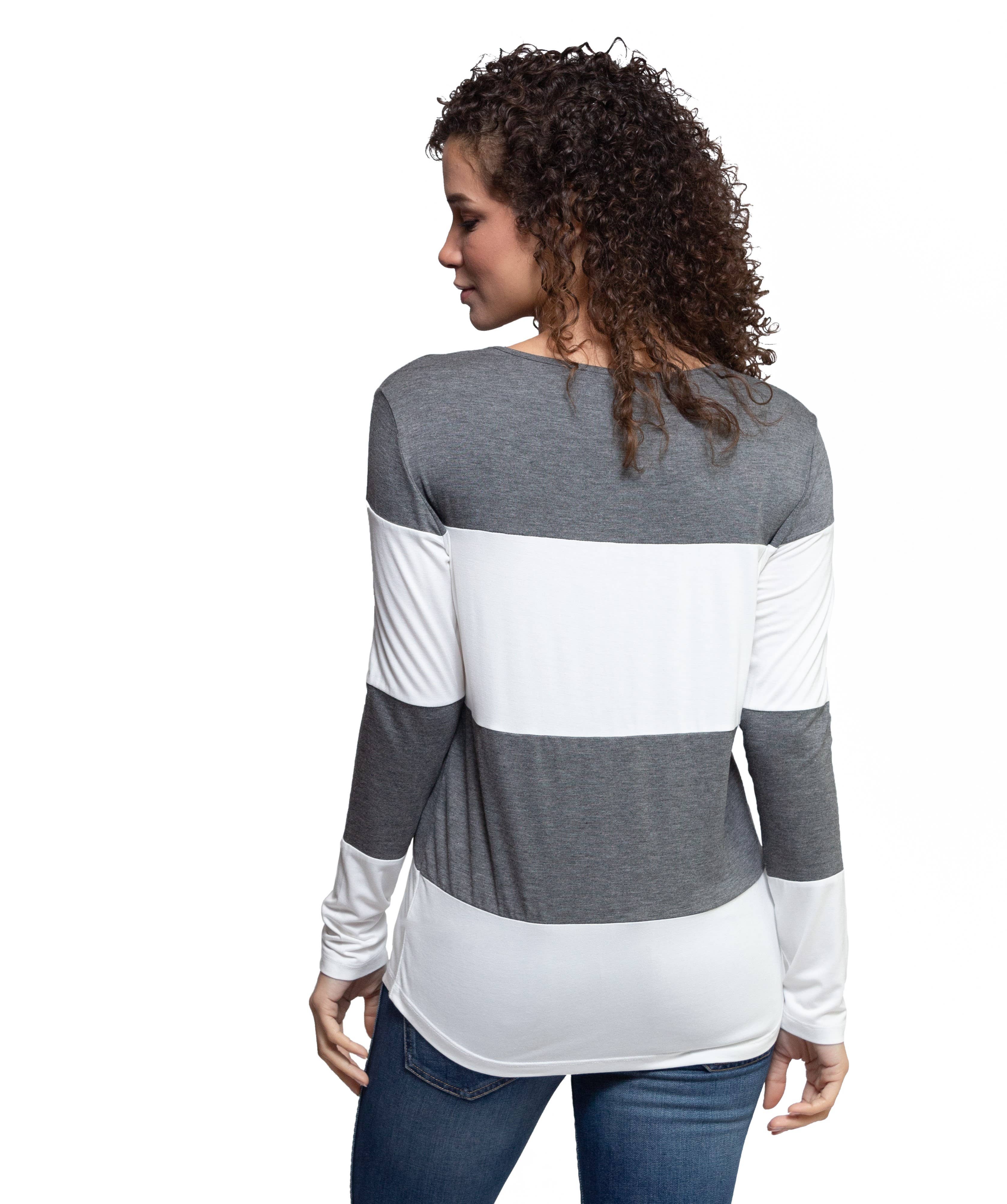 AtoZ - Wholesale Tunic - Women's - Shirin Stripe Long Slv Tunic3