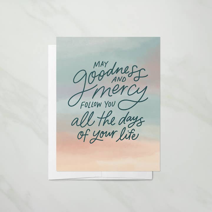 Cartão de Saudação Bondade & Misericórdia por atacado de Lauren Ibach