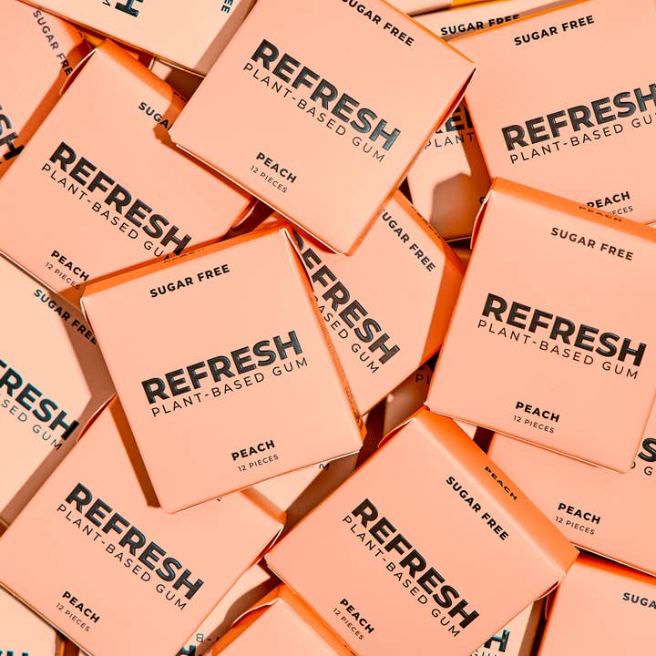 Refresh Gum - Wholesale Chewing Gum - Peach Gum (12 Pack)3