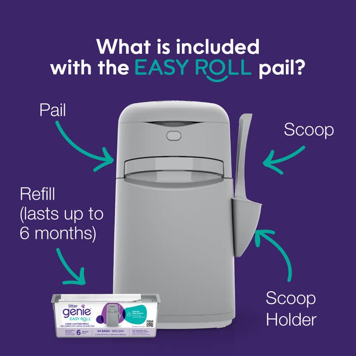 Litter Genie - Wholesale Cat Litter Box - Litter Genie Easy Roll Pail - Grey9