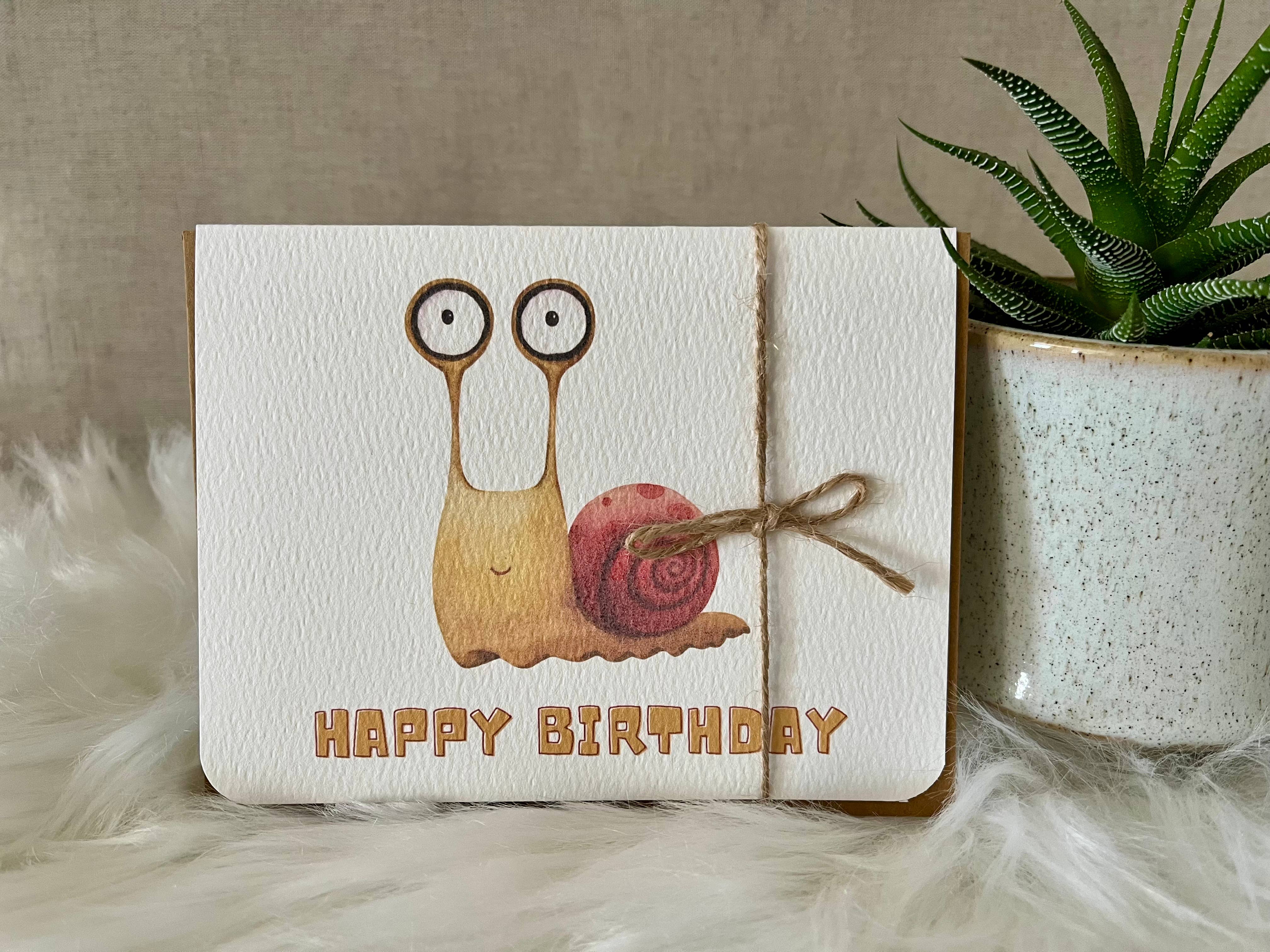 Paper Kuts - Wholesale Birthday Card - Happy Birthday Funny Snail Card Includes Kraft Envelope3