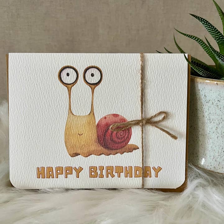 Paper Kuts - Wholesale Birthday Card - Happy Birthday Funny Snail Card Includes Kraft Envelope3