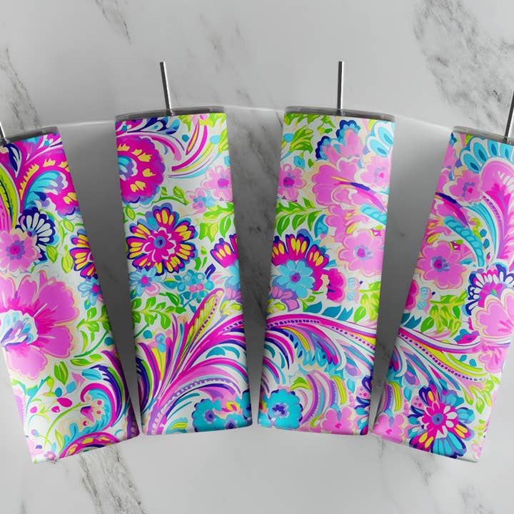 Bright Spring Tumbler, Floral Tumbler, Cute Tumbler, Spring for wholesale by So Peachy Designs