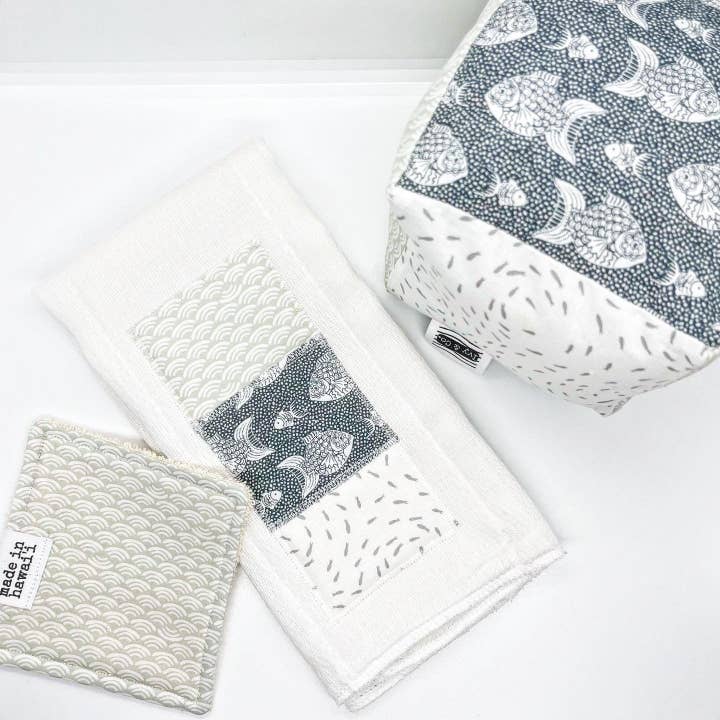 Ivy & Co. - Wholesale Wash Cloth - Kids & Baby - Eco-Cloth - Sage Scallops - Made To Order2