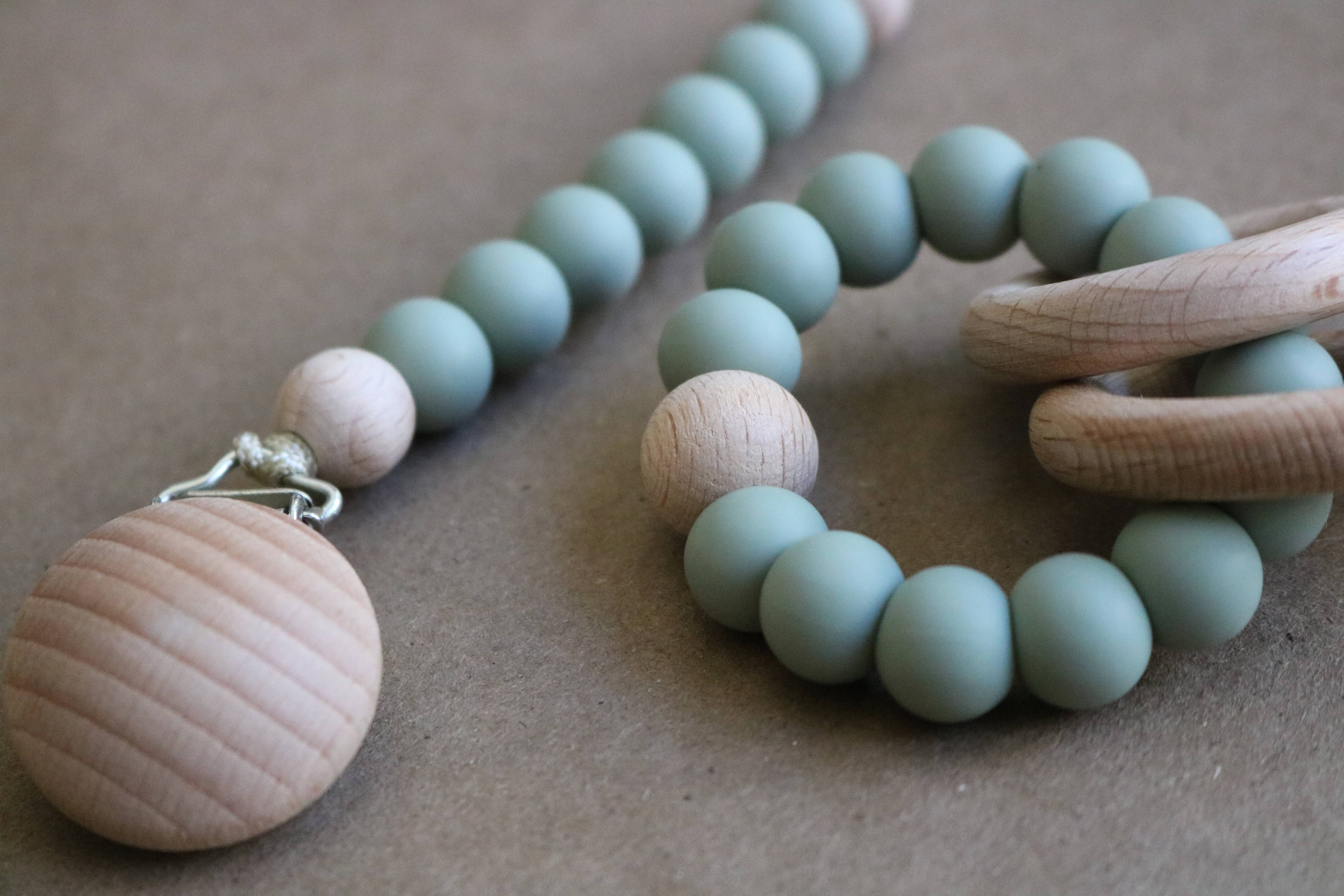 land of petite - Wholesale Teether (Not Clip-On) - Baby - Ring Teether- Sage3