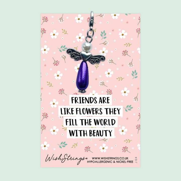 FRIENDS ARE LIKE FLOWERS - Wish Angels, Clip on Keepsake | J124A for wholesale by WishStrings
