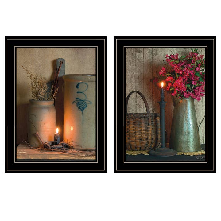Trendy Decor 4U - Wholesale Gallery Wall Set - "Country Candlelight Collection" Framed Wall Art