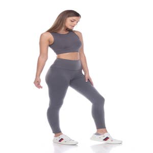 Wholesale White Textured Scrunch Butt Gym Leggings