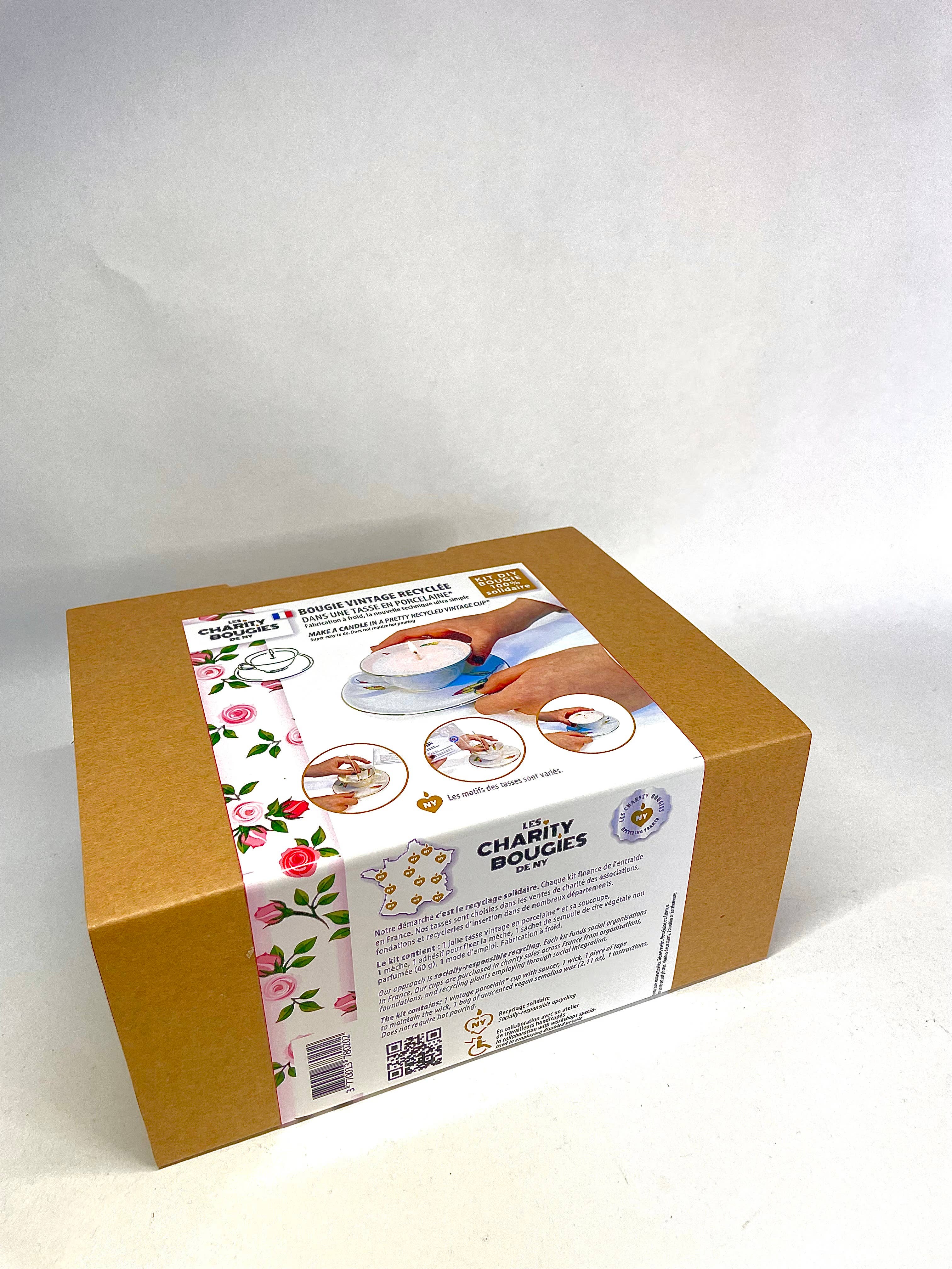 CHARITY BOUGIES DE NY - Wholesale DIY Craft Kit - Kit to create a candle in a pretty antique cup2