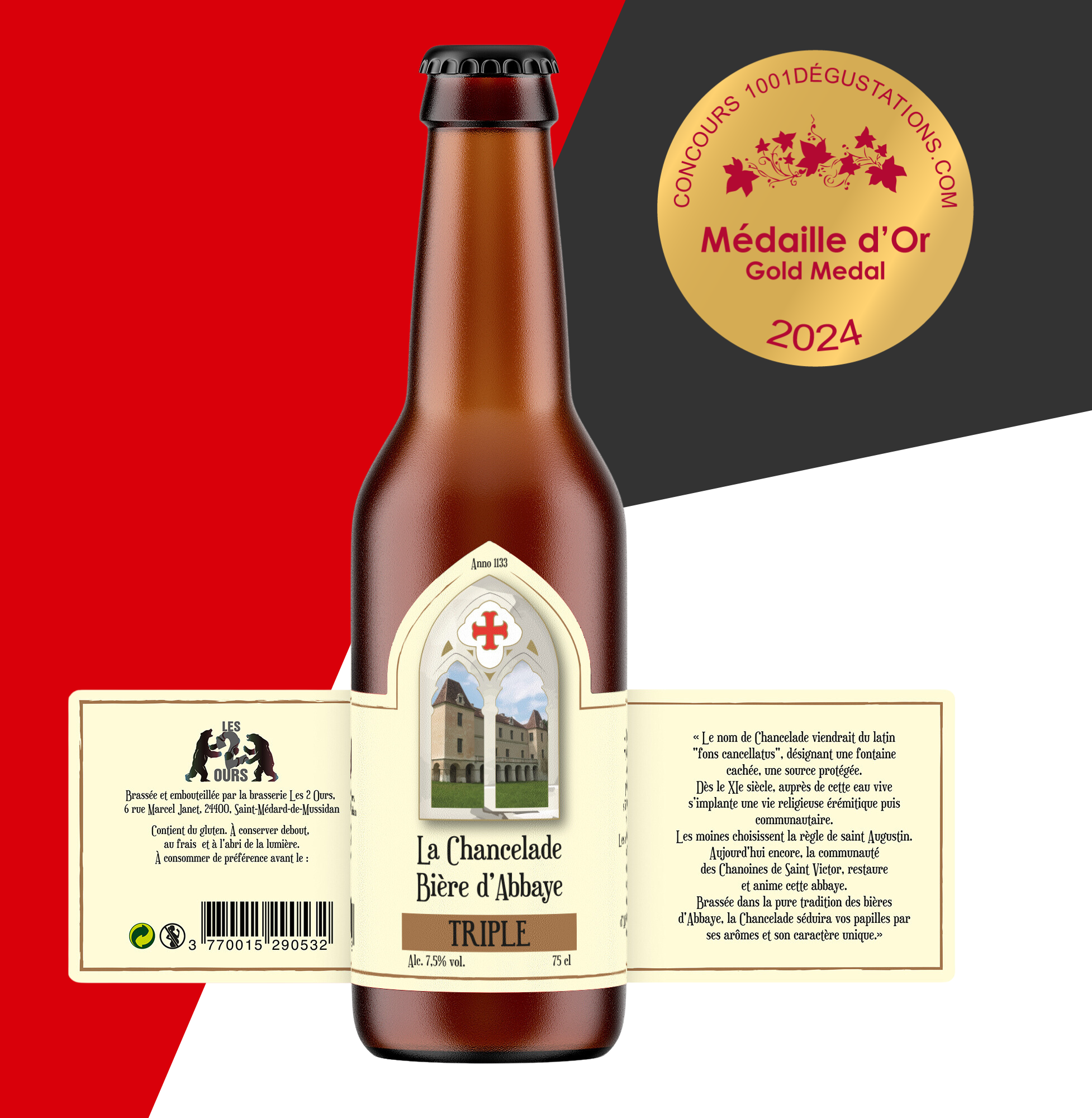 Brasserie Les 2 Ours - Vendita all'ingrosso Birra - La Chancelade Triple - Birra d'Abbazia2