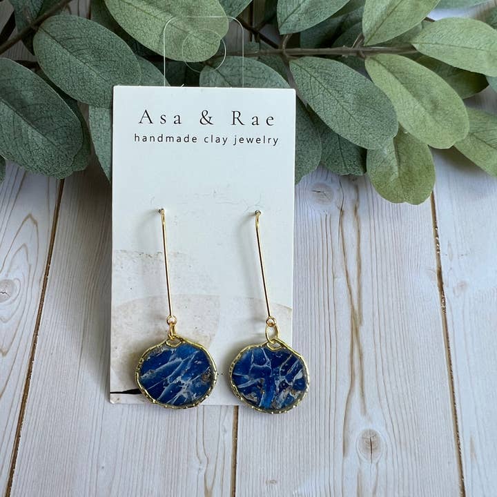 Asa&Rae - Wholesale Dangle Earrings - Abstract, Gold Ring Circle Drop Dangle